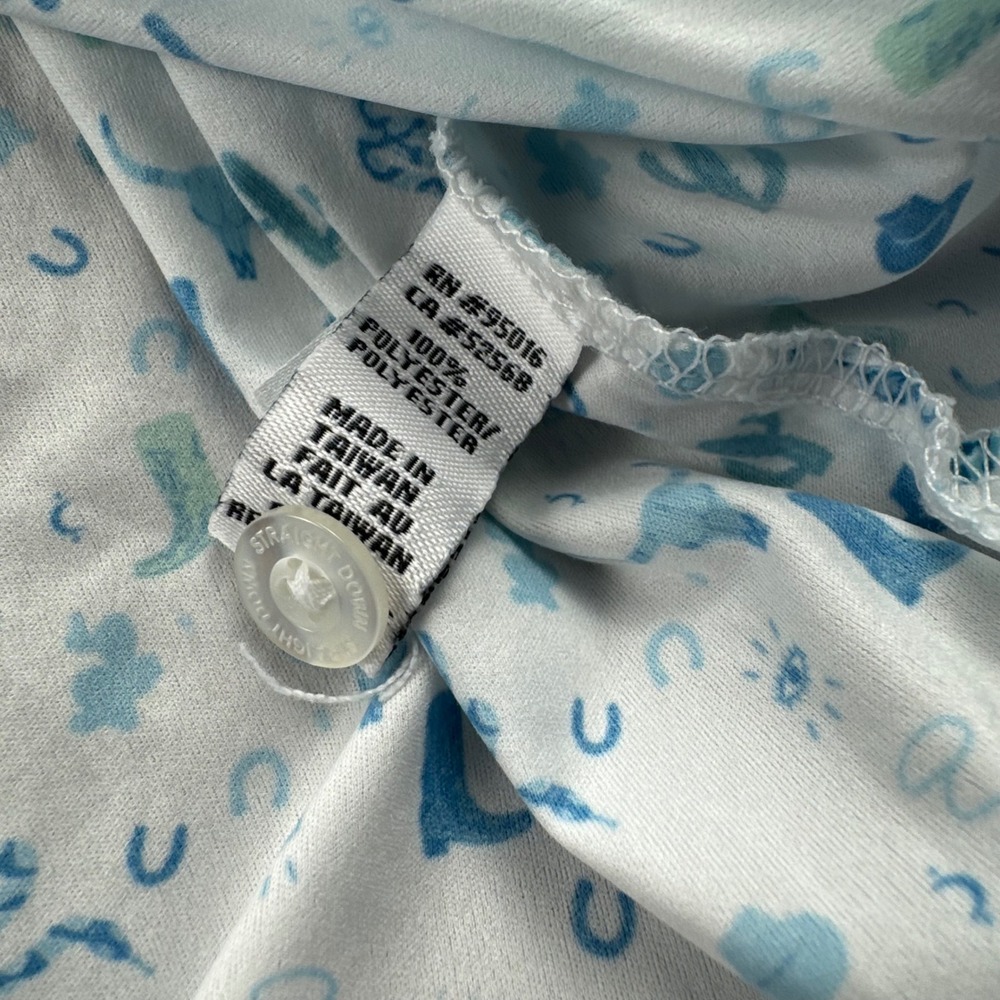 Straight Down Performance Mens XXL Golf Polo White Western Print Fort Stockton - Picture 10 of 13